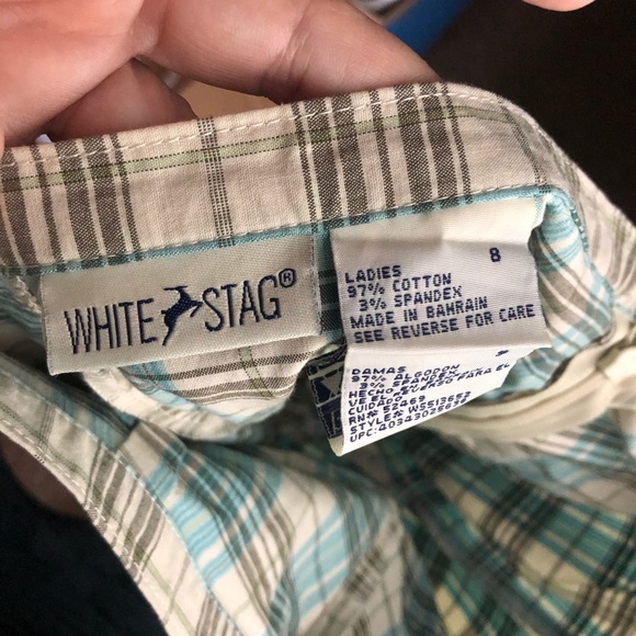 NWT White Stag Mid Calf Capris Pants, Academia Plaid SZ 8 Side Zip Wide Leg - Picture 5 of 8